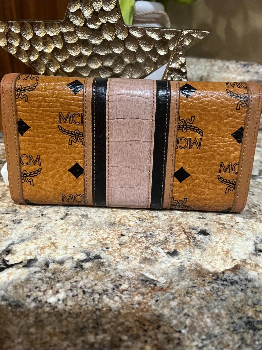 MCM EUC Visetos Coated Canvas and Leather Trifold Wallet - Picture 2 of 9